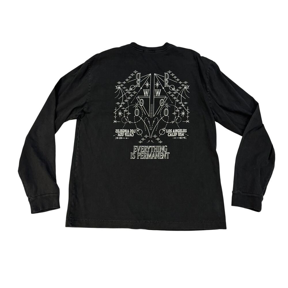 AGOLDE x Dr Woo Everything Is Permanent Long Sleeve Tee XL Black